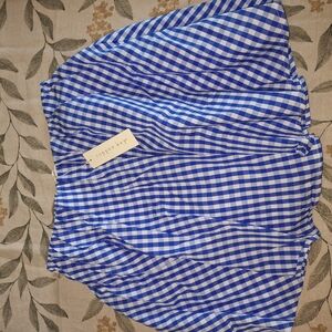 NWT Copper Key Blue and White Checkered Skater Skirt